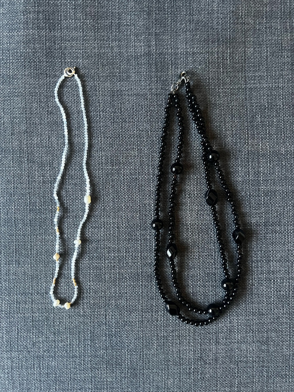 Two 16” Hand-Made pearl and mixed bead necklace chokers